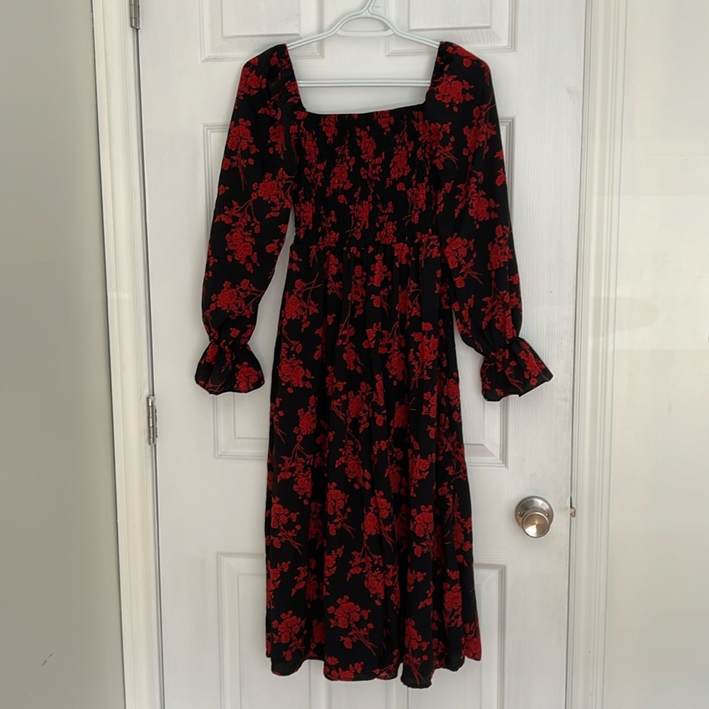 Winter floral maxi dress